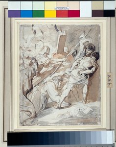 Kristus bär korset (penna och bläck med tvätt över krita på papper) av Anthony van Dyck