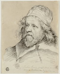 Inigo Jones (rektor); Skiss av kvinnligt huvud (verso) av Anthony van Dyck