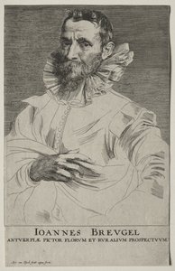 Porträtt av Jan Brueghel av Anthony van Dyck