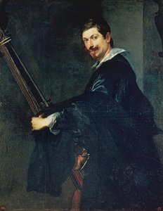 Man med en lut, porträtt av musikern Jacob Gaultier, en lutenist vid det engelska hovet av Anthony van Dyck