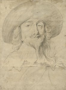 Porträtt av Karl I (krita på papper) av Anthony van Dyck