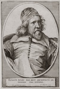 Portræt af Inigo Jones (1573-1652) graveret af Wenceslaus Hollar (1607-77) 1655 sverige av Anthony van Dyck