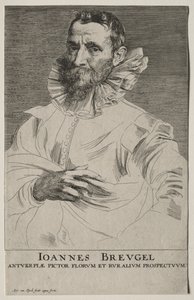 Porträtt av Jan Brueghel av Anthony van Dyck