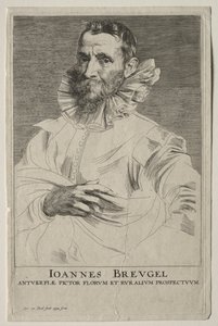 Porträtt av Jan Brueghel. av Anthony van Dyck