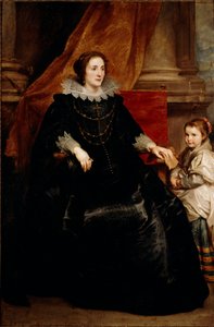 Porträtt av en kvalitetsdam och hennes dotter Målning av Antoine (Antoon eller Anton) Van Dyck (1599-1641) av Anthony van Dyck