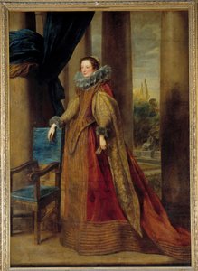 Förmodat porträtt av markisin Geromina Spinola Doria, av Genes. Hon bär en jordgubbskrage. Målning av Anton (Antoon eller Anthony) van Dyck (1599-1641) 1600-talets sön. 2,39x1,7 m - Förmodat porträtt av Marchesa Geromina Spinola Doria från Genua av Anthony van Dyck