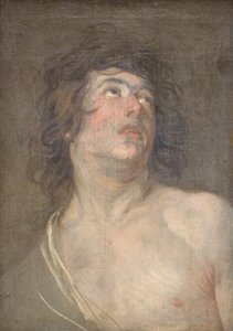 Studiechef för en ung man som tittar uppåt. St Sebastian av Anthony van Dyck