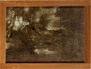 Skogsbeklätt landskap av Anthony van Dyck