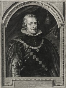 Filip IV, kung av Spanien, graverad av Paulus Pontius (1603-58), 1632 (gravyr på lagt papper)