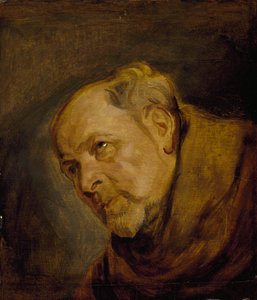 Chef för en munk (Jan Malderus, biskop av Antwerpen, som Saint Bonaventura) av Anthony van Dyck
