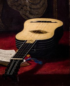 Theorbospelare (detalj) av Antiveduto Gramatica