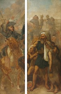 General Jean-Baptiste Kléber och egyptisk familj (skisser till "Slaget vid pyramiderna")