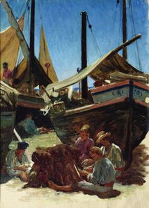 Anzio, hamnen av Antoine Auguste Ernest Herbert or Hebert