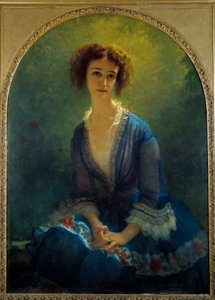 Porträtt av grevinnan Eugene Pastre, född Celine de Beaulaincourt (1825-1900) Målning av Ernest Hebert (1817-1908) 1851 Sön. 1,16x0,84 m Paris, Musee Hebert av Antoine Auguste Ernest Herbert or Hebert