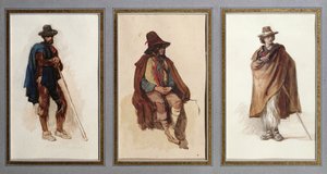 Tre typer av Ciociari-herdar av Antoine Auguste Ernest Herbert or Hebert