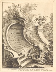 Third Book of Forms Cartels and Rocailles Titelsida, 1736.