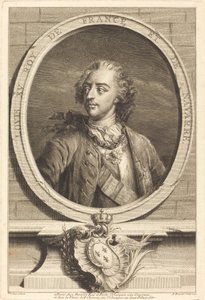 Ludvig XV, kung av Frankrike av Antoine Benoist after Jakob Christoffel Le Blon after Nicholas Blakey