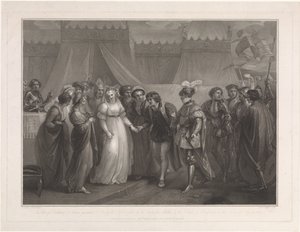 Catherine van Valois och konung Hendrik V van Engeland Prinsessan Katarina av Frankrike presenterade för Henrik den 5:e av England (...) (titel på objektet)