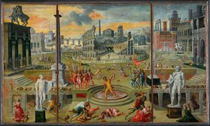 Massakern på triumviratet. Anspelning på ... av Antoine Caron