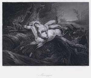 Mazeppa (gravyr) av Antoine Charles Horace Vernet