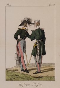 Ryska uniformer (handfärgad gravyr) av Antoine Charles Horace Vernet