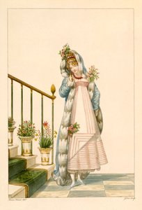 Baldräkt med hermelinkantad cape, illustration från 