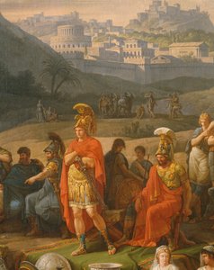 Begravningslekar för Patroklos, detalj av grekiska hjältar, ca 1790 olja på duk se även 346198