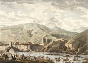 Slaget vid Millesimo, 25 Germinal, år 4 (april 1796) graverad av Jean Duplessi-Bertaux (1747-1819) (akvatint) av Antoine Charles Horace Vernet