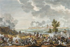Slaget vid S. Giorgio di Mantova, 29 Fructidor, år 4 (september 1796) graverad av Jean Duplessi-Bertaux (1747-1819) (akvatint)