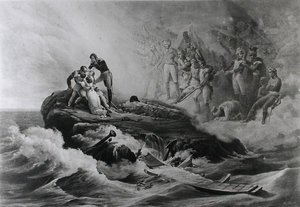 Familjen Bertrands farväl, S:t Helena, c.1821-36 av Antoine Charles Horace Vernet