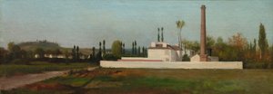 Industrianläggning, ca 1865-70 (olja på tyg)