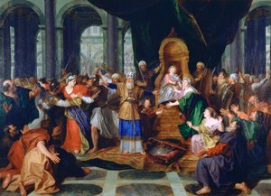Athalia utvisad från templet, målad före 1697