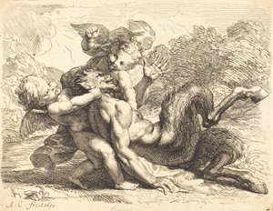 Pan Overcome av Putti av Antoine Coypel