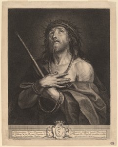 Kristus som man av sorger av Antoine Coypel, finished in engraving by Charles Simonneau