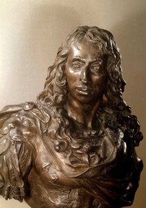 Byst i brons av Ludvig II av Bourbon, Prince of Conde känd som Grand Conde (1621-1686) (Bourbon-Conde). Skulptur av Antoine Coysevox (1640-1720) 1600-talet.