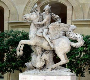 Merkurius rider på Pegasus, känd som "Marlys häst", 1701-02 (marmor)