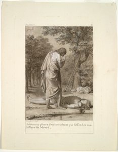 Aristomenes sörjer Sokrates död från Meroës förtrollning...The Golden Ass, 1795.