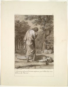 Aristomenes sörjer Sokrates död från Meroës förtrollning (från Apuleius bok 1, "The Golden Ass")