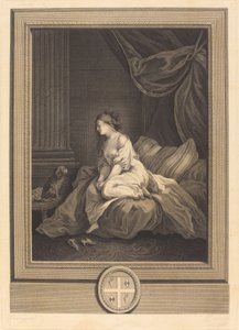 Om han vore mig så trogen av Antoine Francois Dennel after Jean Honoré Fragonard