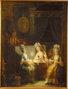 Zemir och Azor, opera av Andre E ... (målning på duk) av Antoine Francois Saint-Aubert