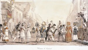 Karnevalsdräkter, av Antoine-Jean-Baptiste Thomas (1791-1833), akvarell. Italien