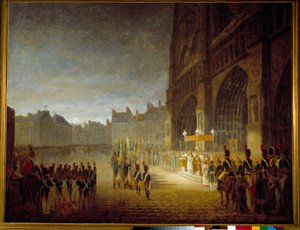 Flaggornas välsignelse på torget i katedralen Notre Dame de Paris 1804 Målning tillskriven Antoine Jean Gros (1771-1835) 1800-talets sön. 1,1x1,46 m Paris, Musee Carnavalet av Antoine Jean (attr. to) Gros