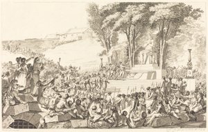 The Fountain of Regeneration på skräpet av Bastiljen, 10 april 1793 av Antoine Jean Duclos after Charles Monnet