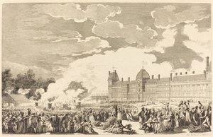 Begravningspumpen för att hedra martyrerna på 10:e dagen i Nationalträdgården av Antoine Jean Duclos after Charles Monnet