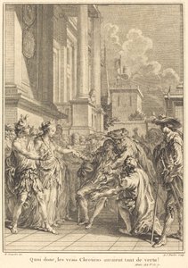 Vad då, sanna kristna skulle ha så mycket dygd! av Antoine Jean Duclos after Hubert François Gravelot