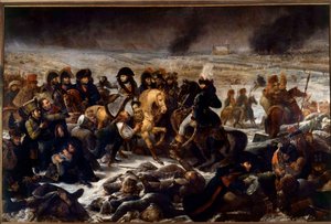 Preussens och Polens kampanj (1806-1807): "" Napoleon I (1769-1821) på slagfältet vid Eylau 1807-02-09"" Målning av Antoine Jean Gros (1771-1835) 1808 sön. 5,21x7,84 m av Antoine Jean Gros