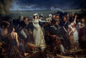 Ombordstigning av Marie Therese av Frankrike, hertiginnan av Angouleme kallad Madame Royale (1778-1851) i Pauillac den 2/04/1815 för England Målning av Antoine Jean Gros (1771-1835). 1818 Sön. 3,26x2,04 m Bordeaux, musee des Beaux Arts av Antoine Jean Gros