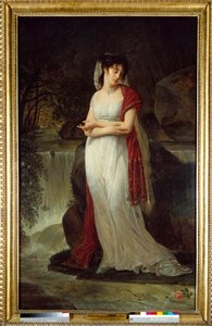 Postumt porträtt av Christine Boyer (1776-1800) Första kvinnan av Lucien Bonaparte Målning av Antoine Jean Gros (1771-1835) 1800-talets sön. 2,14x1,34 m. av Antoine Jean Gros