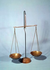 Mätinstrument: balans av Antoine Louis Lavoisier (1746-1794), fransk kemist av Antoine Laurent de Lavoisier