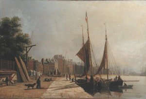 Early Morning Quayside, Le Havre, ca 1853 (olja på duk)
